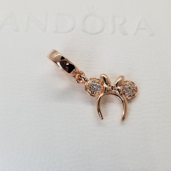 MINNIE EARS HEADBAND PANDORA Rose Dangle charm new MINNIE EARS HEADBAND PANDORA Rose Dangle charm new